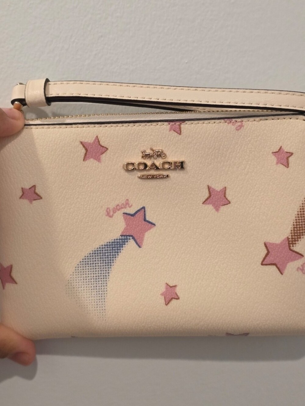 Coach Wristlet Zip Bag With Shooting Stars